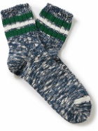 Anonymous Ism - Striped Ribbed Cotton-Blend Socks