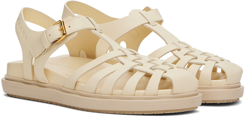 ■MARNI■ Raffia Sandals Natural White SAMS016102P3860ZO461 MARNI FUSSBETT RAFFIA LEATHER – Belinda International
