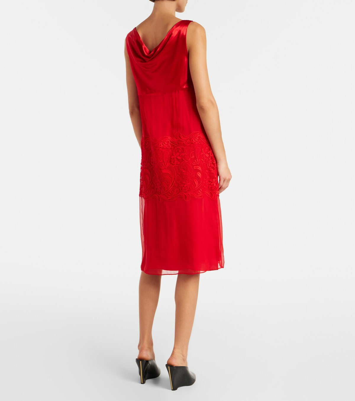 Ferragamo Draped silk midi dress