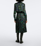 Sacai Floral plissé midi skirt