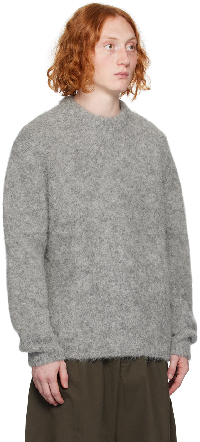 AMOMENTO Gray Crewneck Sweater