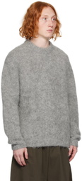AMOMENTO Gray Crewneck Sweater