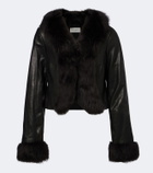 Nour Hammour Sofie shearling-trimmed leather jacket