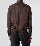 Brioni Leather-trimmed silk blouson jacket