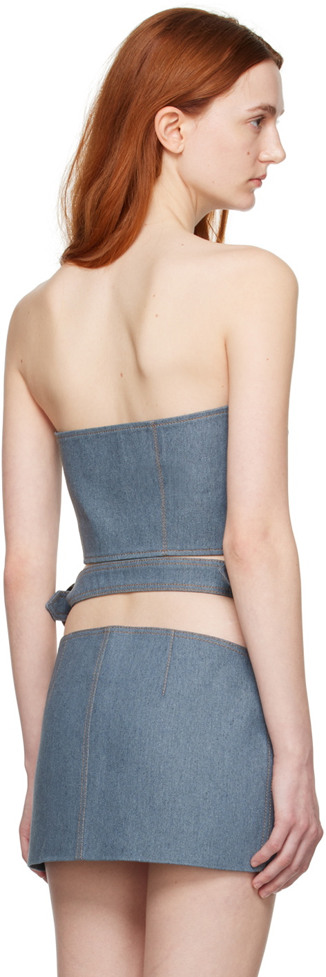 Aleksandre Akhalkatsishvili SSENSE Exclusive Blue Denim Camisole
