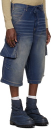 424 Navy Camo Bermudas Cargo Shorts