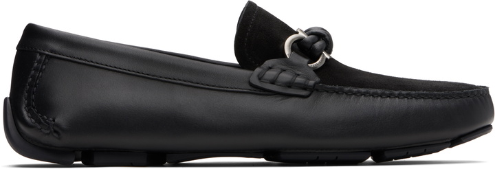 Photo: Ferragamo Black Gancini Buckle Driver Loafers
