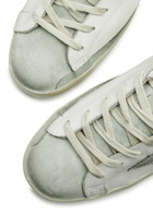 Golden Goose Super-Star Distressed Leather Sneakers Grey 37 (IT37 / UK4), Golden Goose Trainers, Embroidered