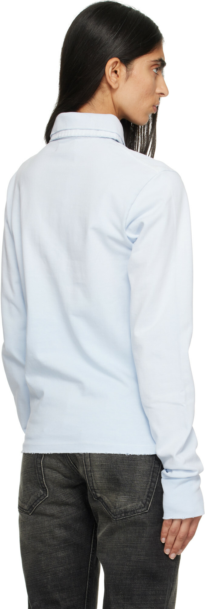 Raimundo Langlois SSENSE Exclusive Blue Rugby Polo