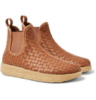 Malibu - Garden Woven Faux Leather Boots - Men - Brown