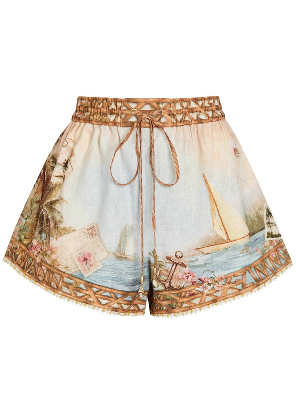 Photo: Zimmermann Mahon Printed Linen Shorts Multicoloured