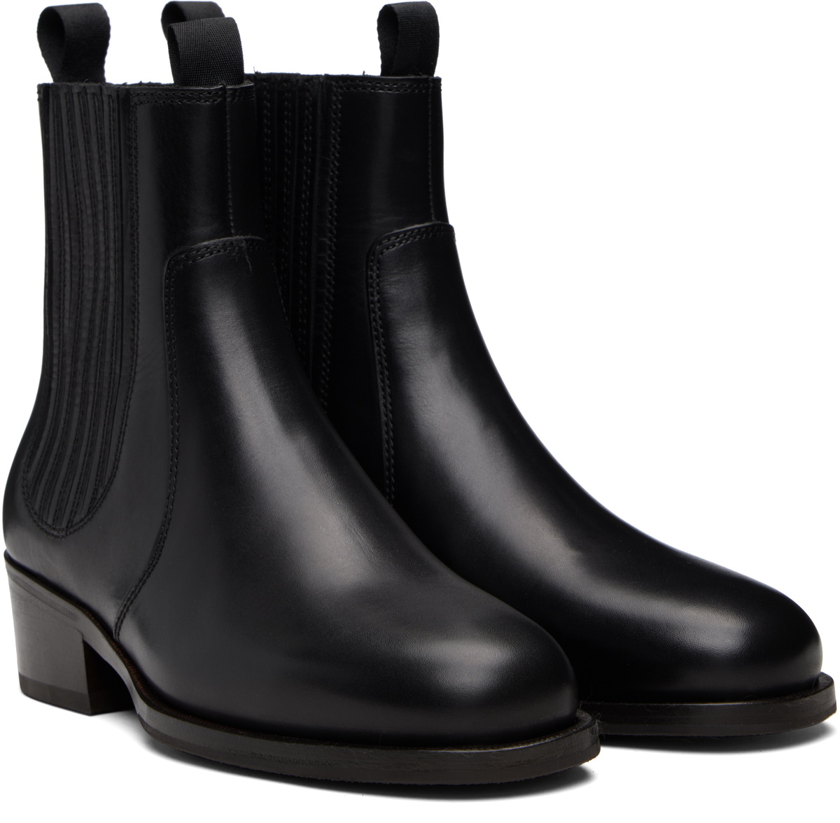 LEMAIRE Black Vegetable-Tanned Chelsea Boots