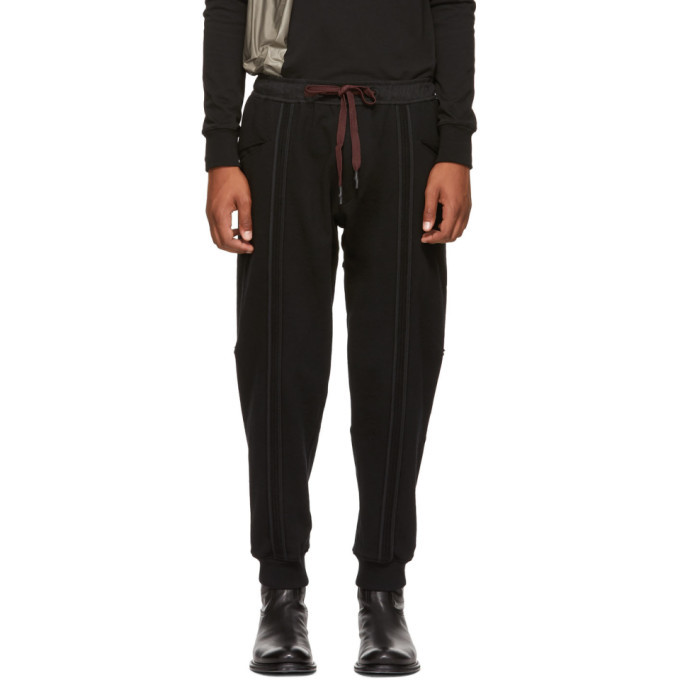 Ziggy Chen Black Vertical Stripe Lounge Pants Ziggy Chen