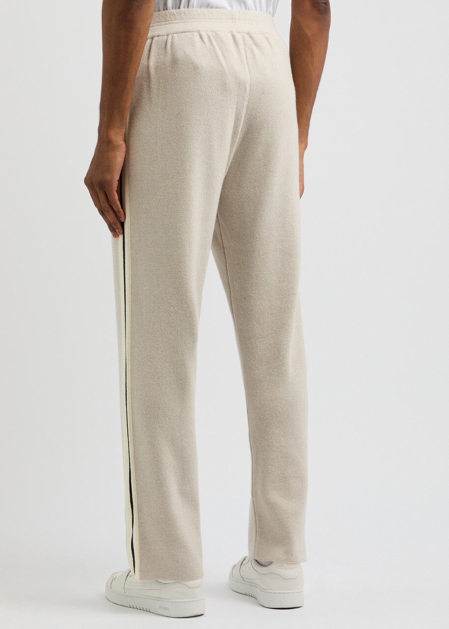 Palm Angels Striped Wool-blend Track Pants Beige Palm Angels Palm Angels Striped Wool-blend Track Pants Beige Palm Angels