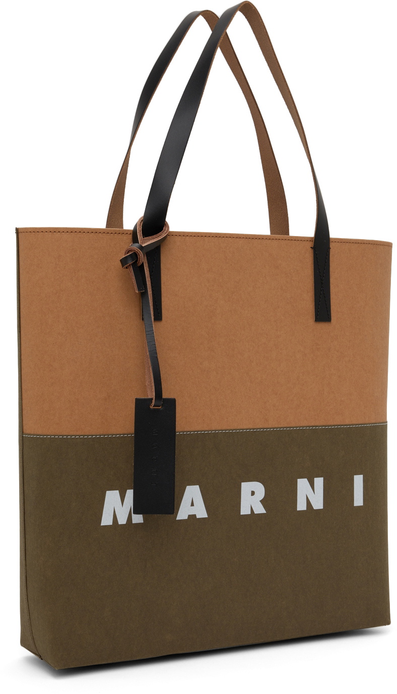 Shopping tote in black raffia-effect fabric | Marni