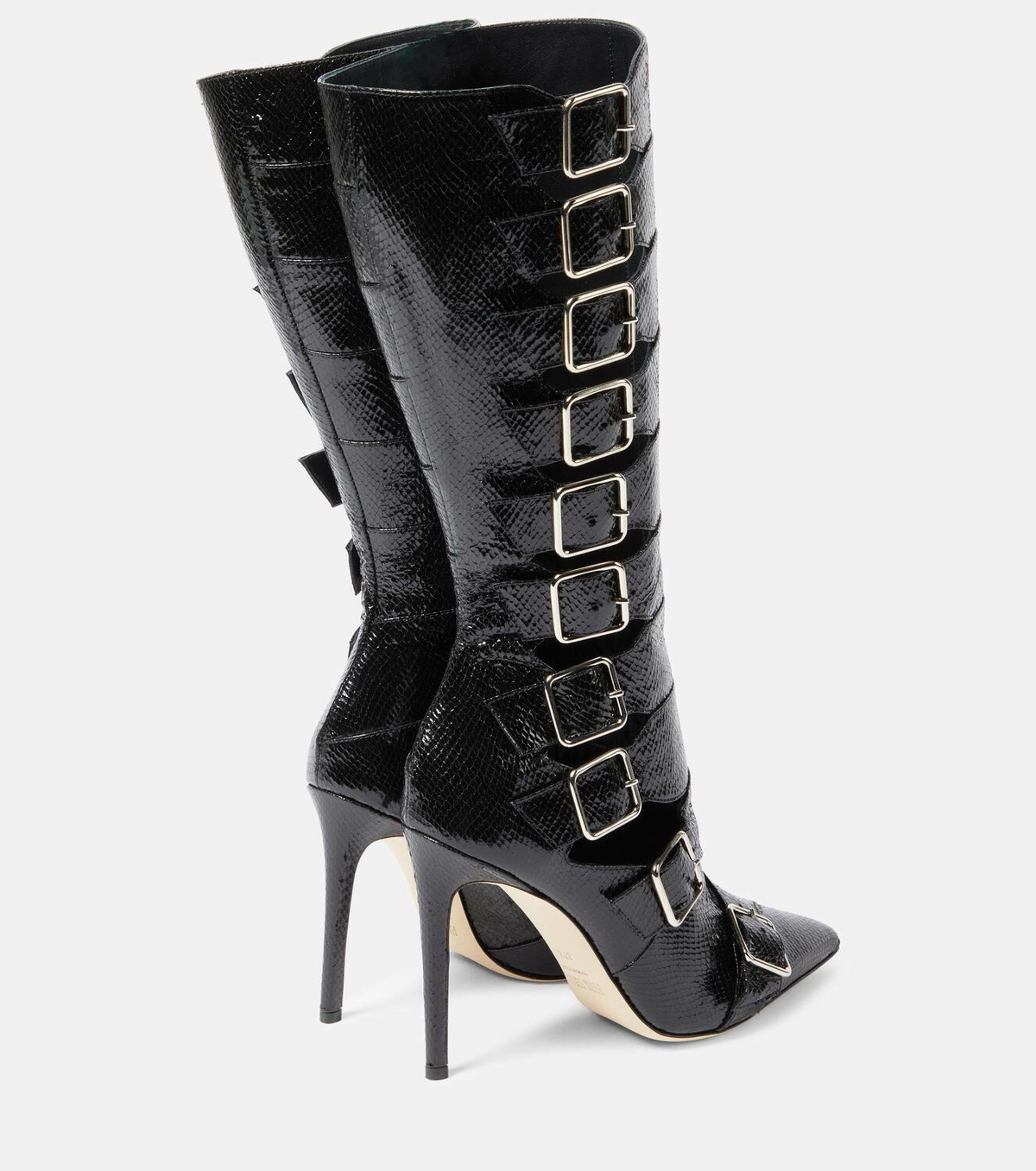 Paris Texas Tyra 105 snake-effect leather boots