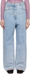 Pushbutton Blue Panty Cutout Jeans