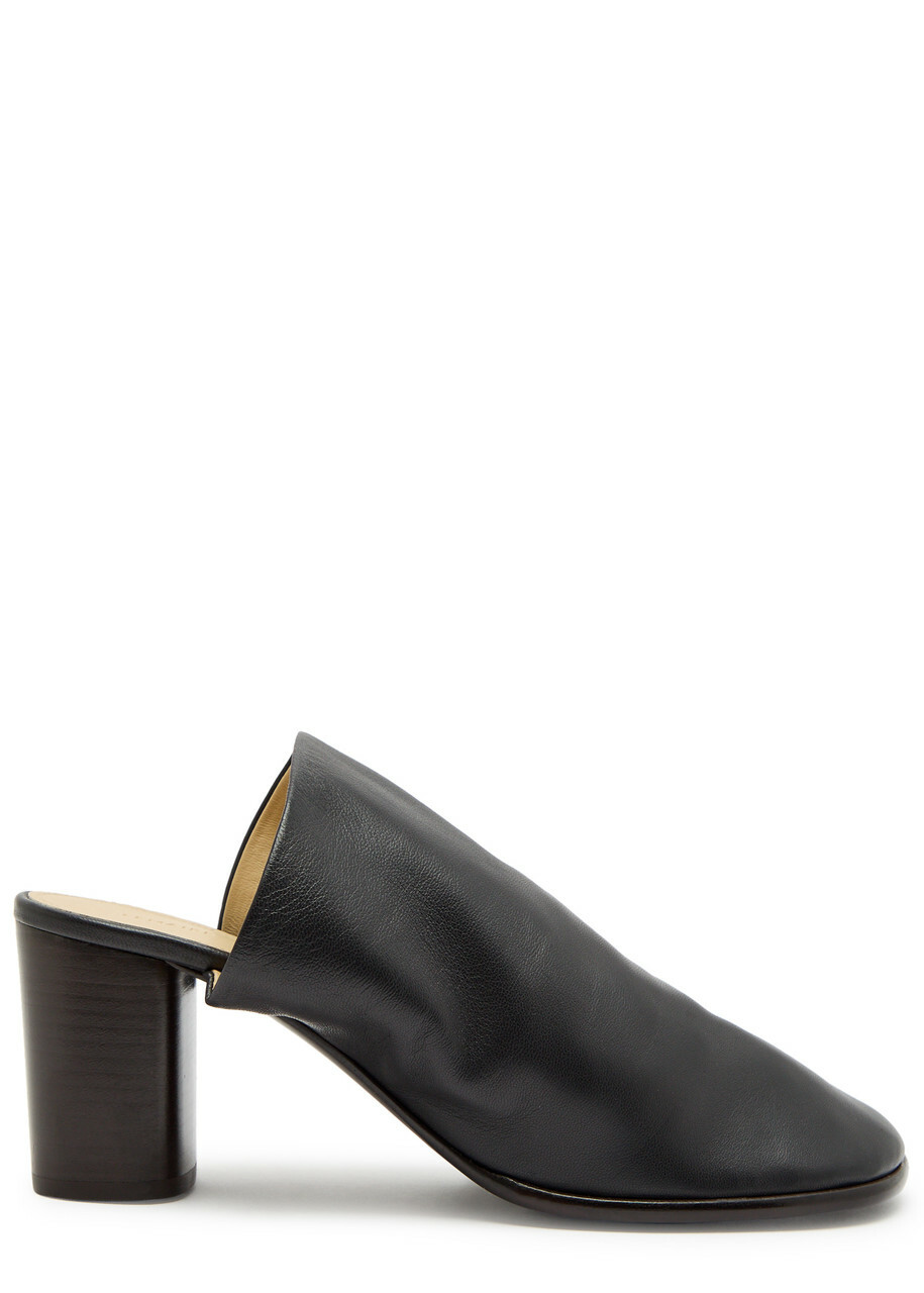 Lemaire Glove 80 Leather Mules Dark Brown