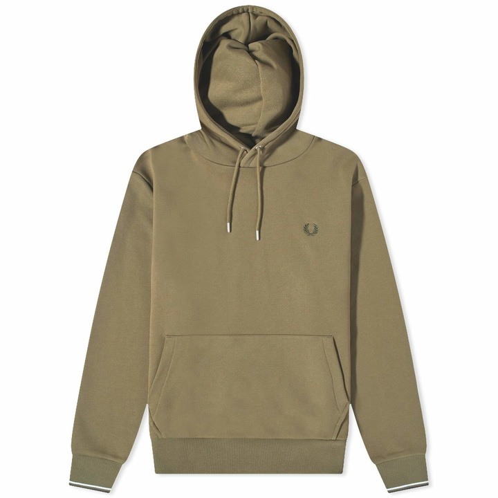 Photo: Fred Perry Men's Small Logo Popover Hoody in Uniform Green