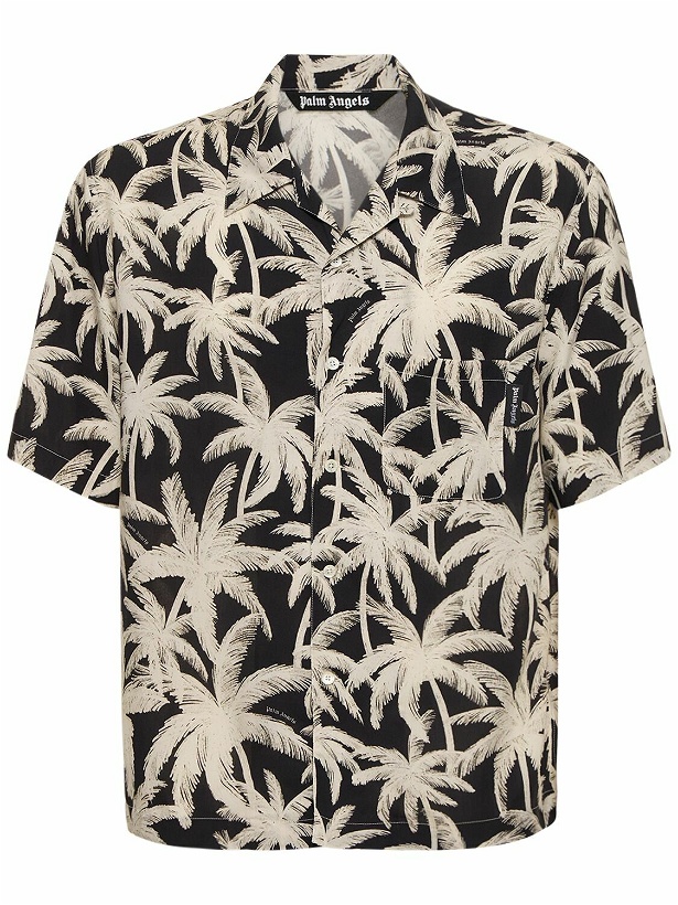 Photo: PALM ANGELS - Palm Print Viscose Shirt