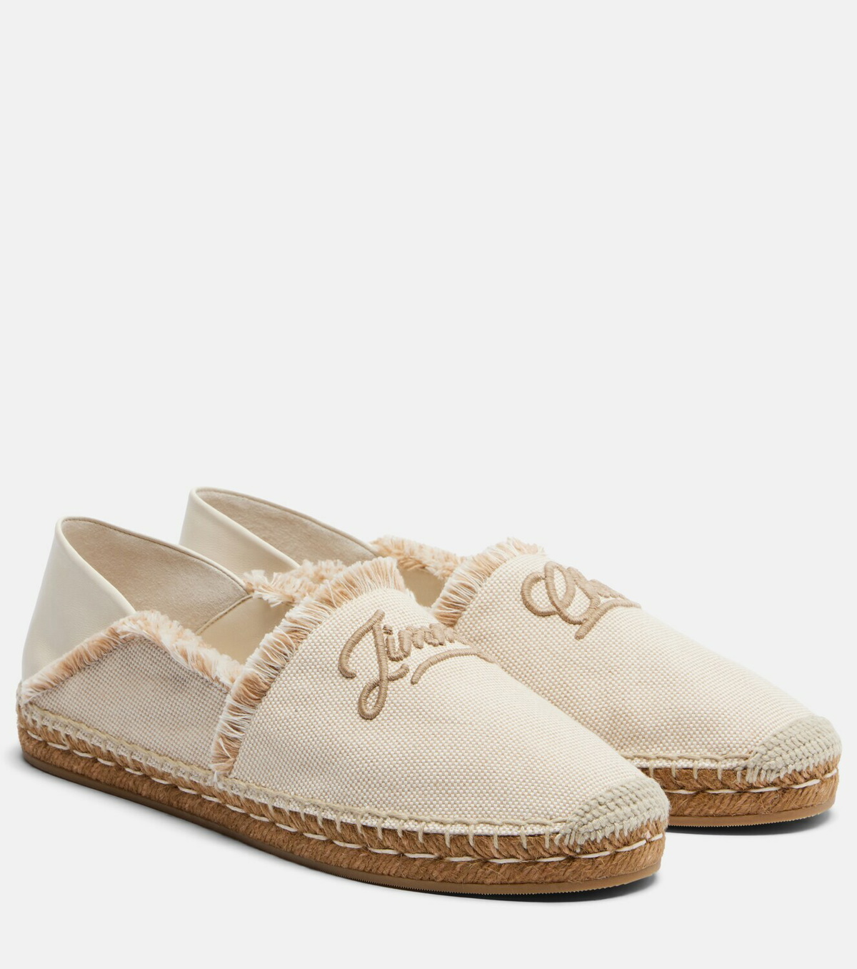 Jimmy Choo Avi embroidered canvas espadrilles