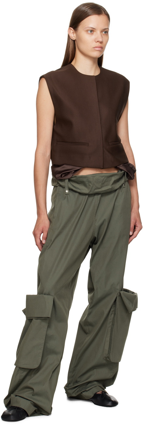OPEN YY Brown Exposed Pocket Vest
