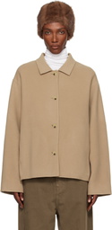 LE17SEPTEMBRE Tan Virgin Wool Handmade Muffler Jacket
