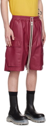 Rick Owens Pink Cargobelas Leather Shorts
