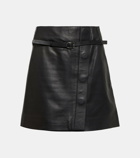 Yves Salomon Wrap leather miniskirt