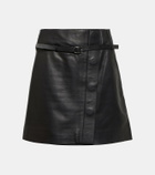 Yves Salomon Wrap leather miniskirt