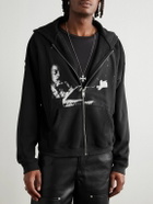 Enfants Riches Déprimés - Assemblage Printed Cotton-Jersey Hoodie - Black