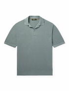 Loro Piana - Cotton and Silk-Blend Piqué Polo Shirt - Blue