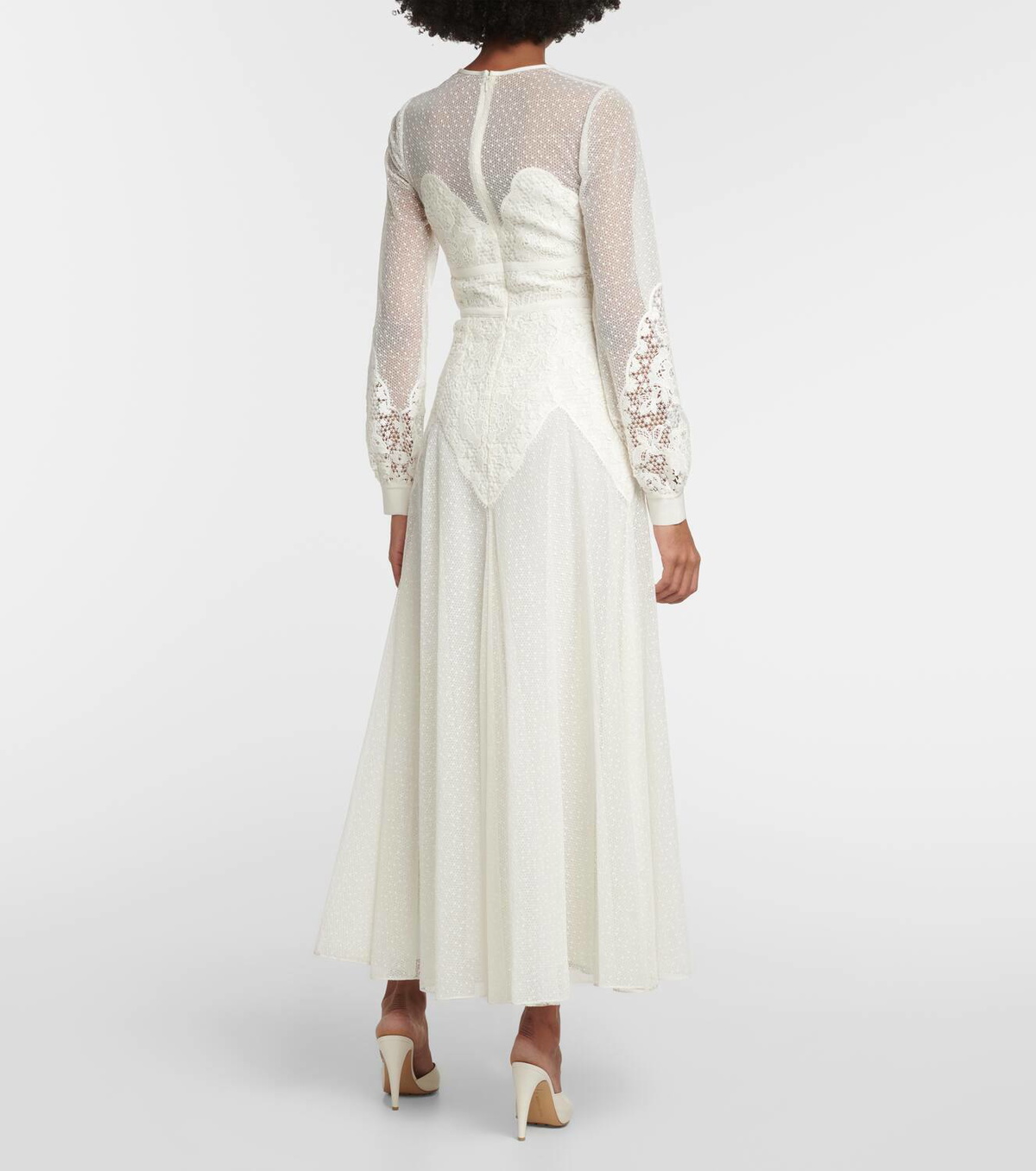 Elie Saab Lace-trimmed midi dress