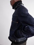 Sacai - Levi's Plush and Leather-Trimmed Denim Jacket - Blue