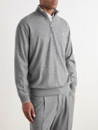 Brunello Cucinelli - Logo-Embroidered Cashmere Half-Zip Sweater - Gray