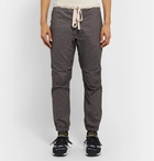 Beams Plus - Slim-Fit Tapered Cotton-Blend Twill Drawstring Trousers - Gray