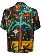PALM ANGELS Starry Night Printed Silk Bowling Shirt