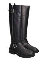 Via Roma 15 Low Heels Boots In Black Leather