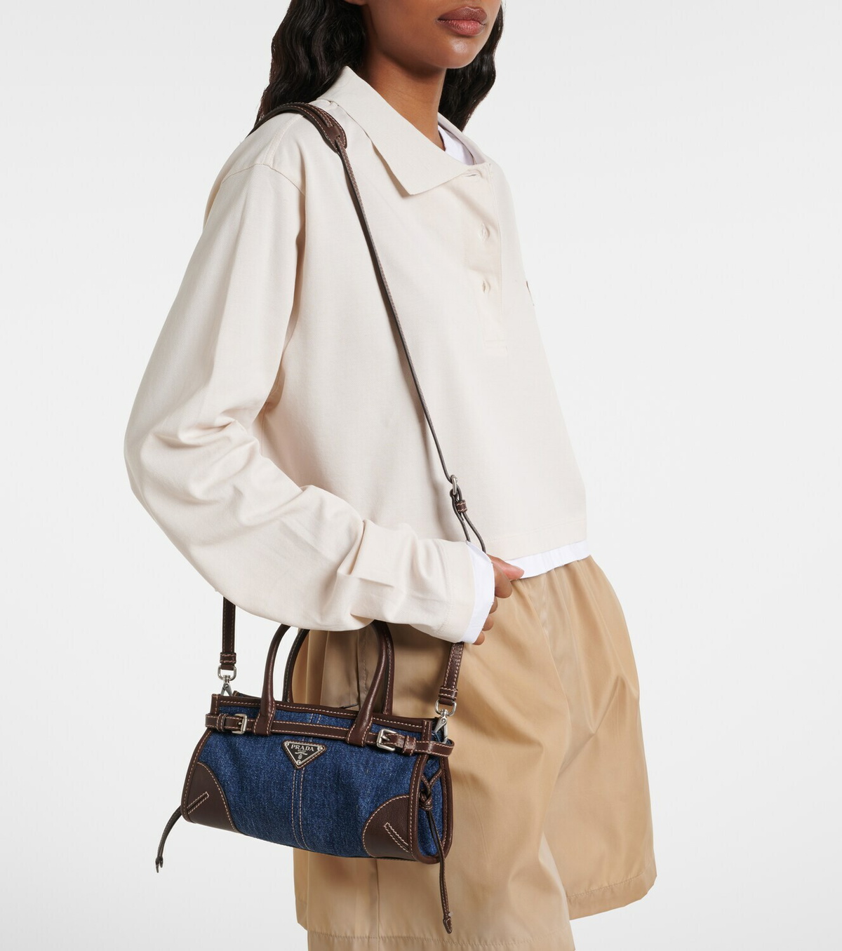 Prada Prada Bonnie Small denim top-handle bag