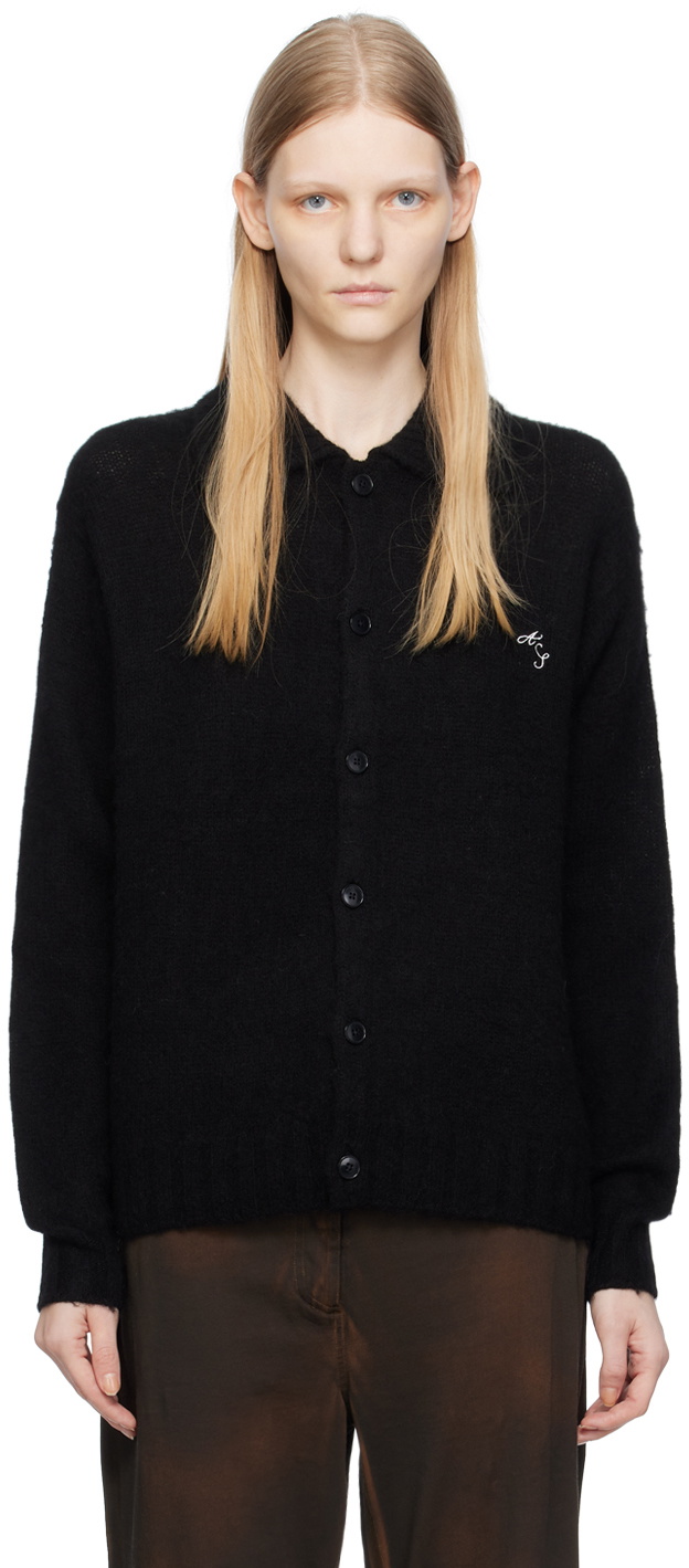 Acne Studios Black Polo Neck Cardigan Acne Studios 