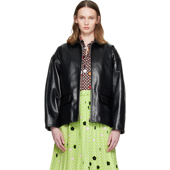 Photo: Marni Black Pointed Collar Leather Jacket