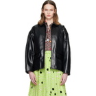 Marni Black Pointed Collar Leather Jacket