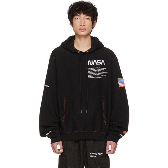 Photo: Heron Preston SSENSE Exclusive Black NASA Edition Hoodie