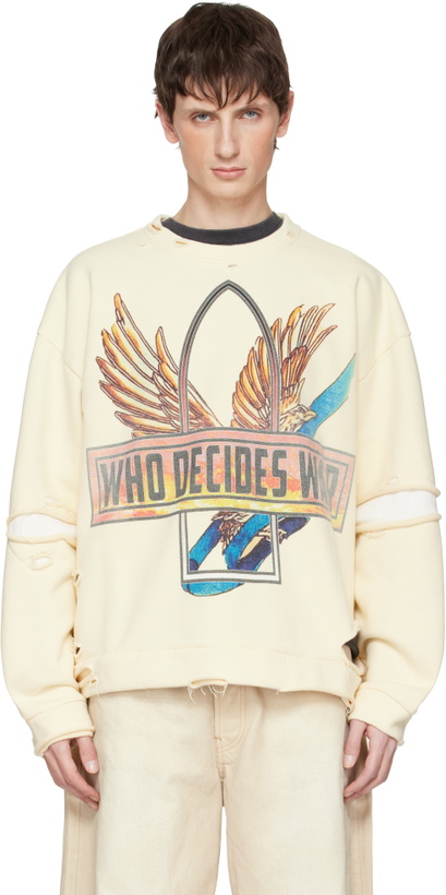 Photo: Who Decides War Off-White Ribbon Tour Sweatshirt