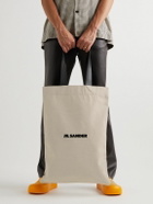 Jil Sander - Logo-Print Leather-Trimmed Canvas Tote Bag