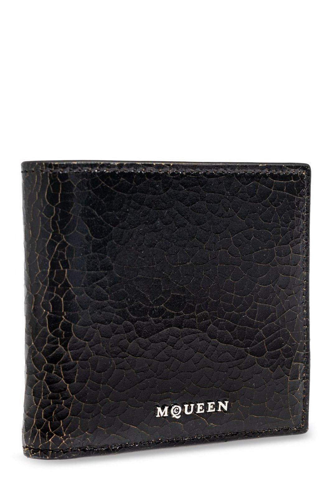 【関税&送料込】Alexander Mcqueen Wallet With Logo Alexander McQueen Crackled Logo Lettering Bi-fold Wallet