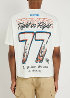 God Made War Printed Cotton T-shirt Off White