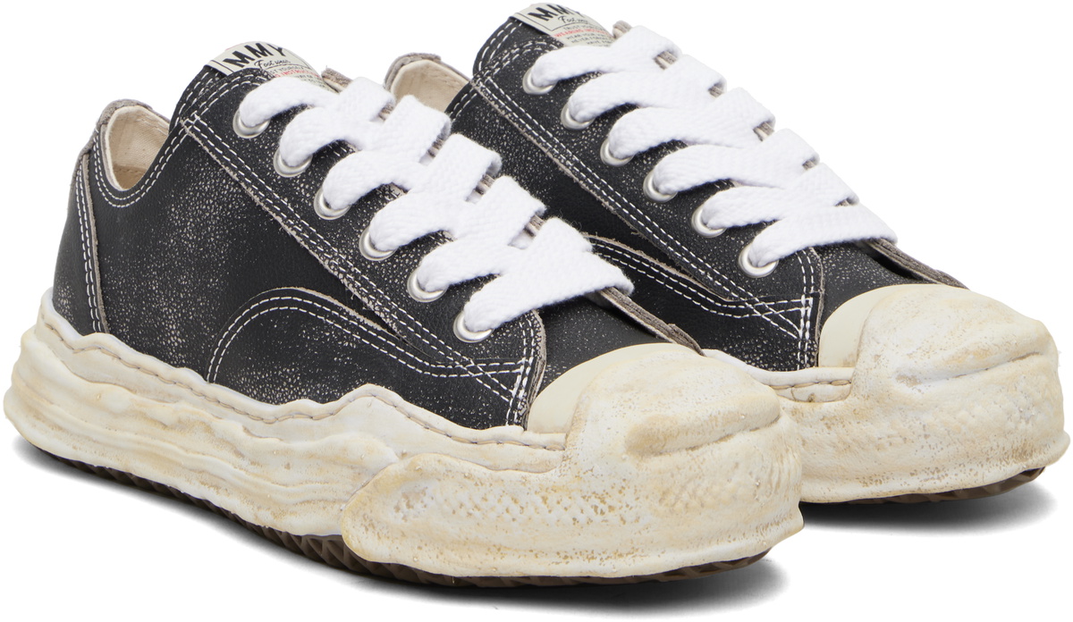Maison MIHARA YASUHIRO Black 'Hank' OG Sole Shrink Leather Low-Top Sneakers