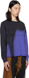 Eckhaus Latta Black & Blue Lapped Long Sleeve T-shirt