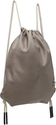 Rick Owens Gray & Off-White Concordians Drawstring Backpack